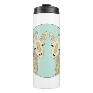 Pair of giraffes green thermal tumbler