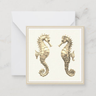 Pair of Golden Seahorses Sea Ocean Animal Wildlife Note Card