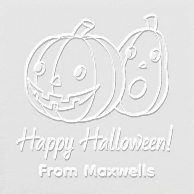 Pair of Halloween Pumpkins Family Name Embosser (Design)