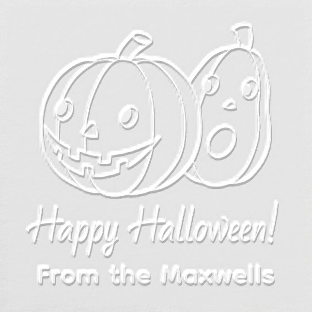 Pair of Halloween Pumpkins Family Name Embosser (Design)