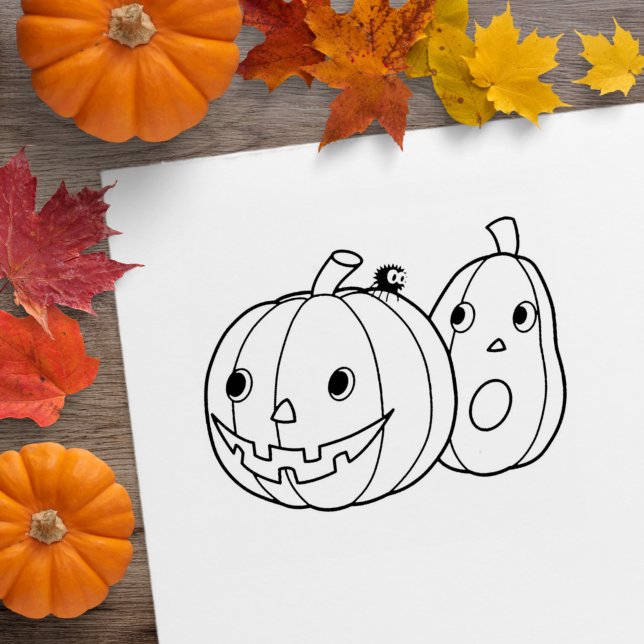 Pair of Halloween Pumpkins Rubber Stamp (Creator Uploaded)