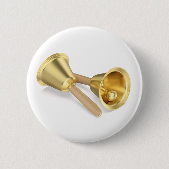 Pair of handbells with wooden handles button (Front)