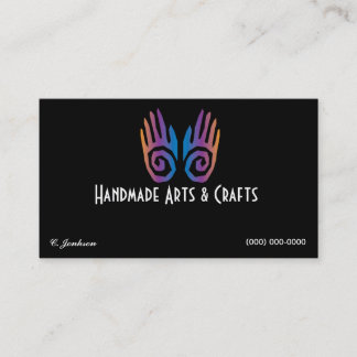 Pair of Hands Logo Business Card Arts and Crafts