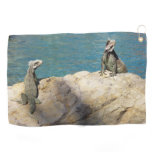 Pair of Iguanas Tropical Wildlife Photography Golf Towel
