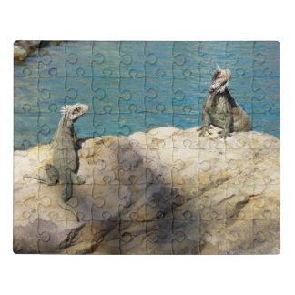 Pair of Iguanas Tropical Wildlife Photography Jigsaw Puzzle