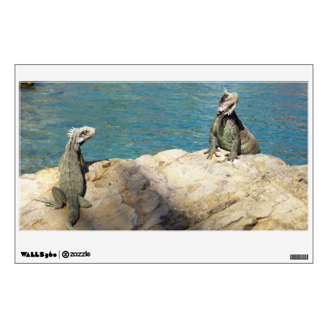 Pair of Iguanas Tropical Wildlife Photography Wall Sticker (Front)