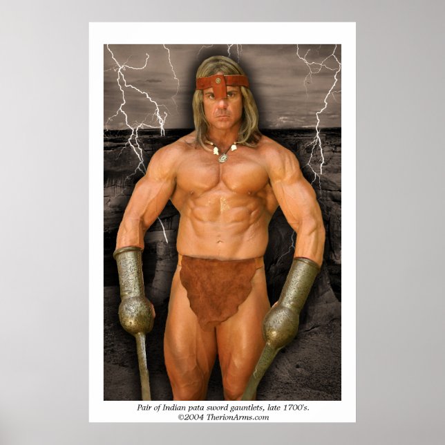 Pair of Indian pata sword gauntlets - poster (Front)