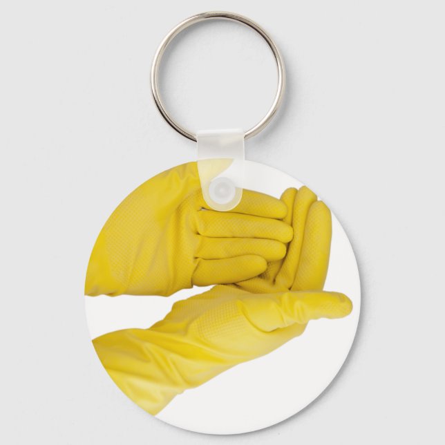 Pair of latex gloves keychain (Front)