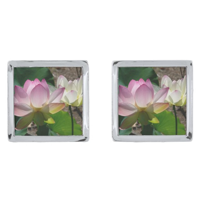 Pair of Lotus Flowers I Cufflinks (Front)