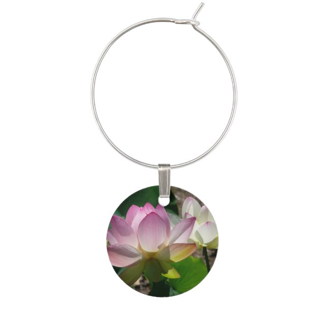 Pair of Lotus Flowers I Wine Charm (Front)