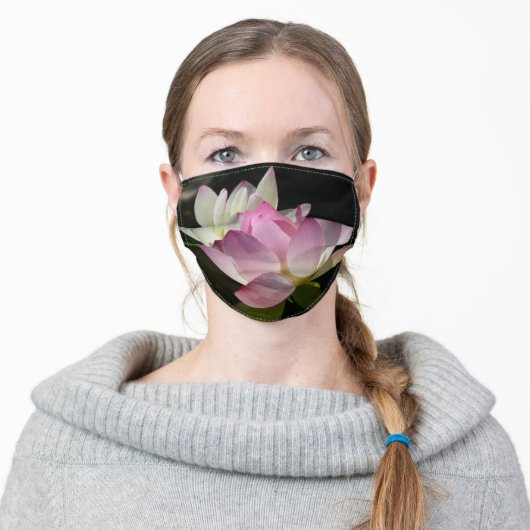 Pair of Lotus Flowers II Adult Cloth Face Mask (Worn)