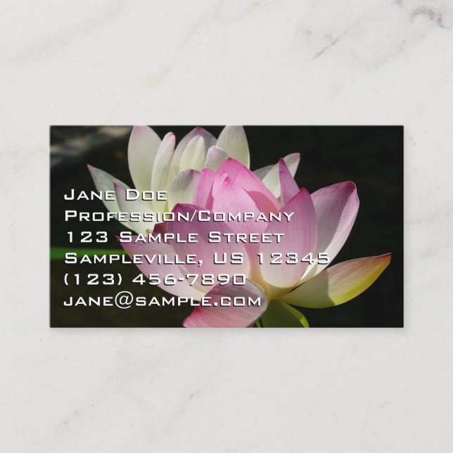 Pair of Lotus Flowers II Business Card (Front)