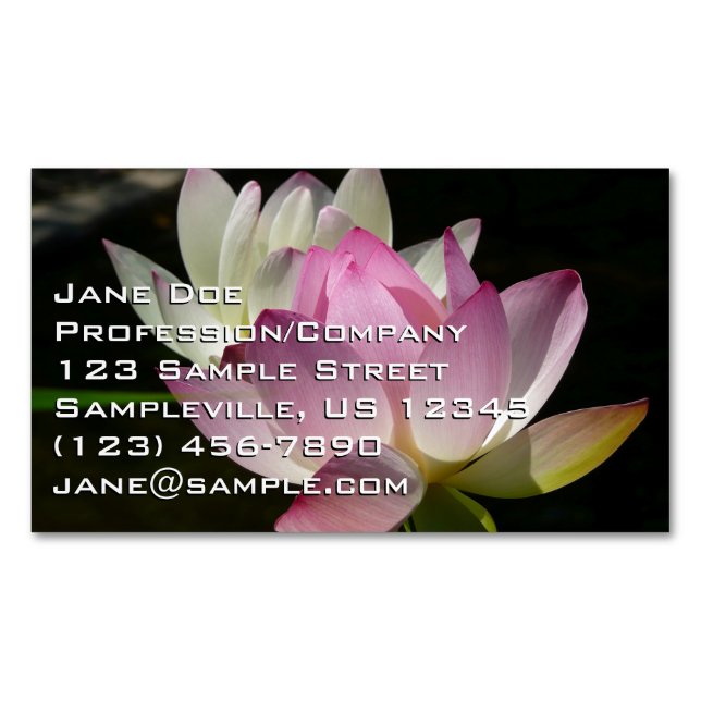 Pair of Lotus Flowers II Business Card Magnet (Front)