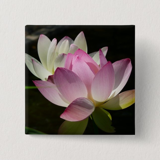 Pair of Lotus Flowers II Button (Front)