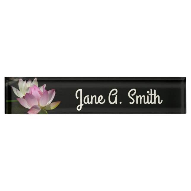 Pair of Lotus Flowers II Desk Name Plate (Front)