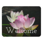 Pair of Lotus Flowers II Door Sign