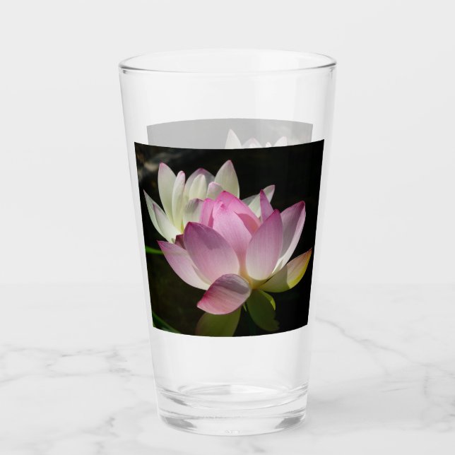 Pair of Lotus Flowers II Glass (Front)