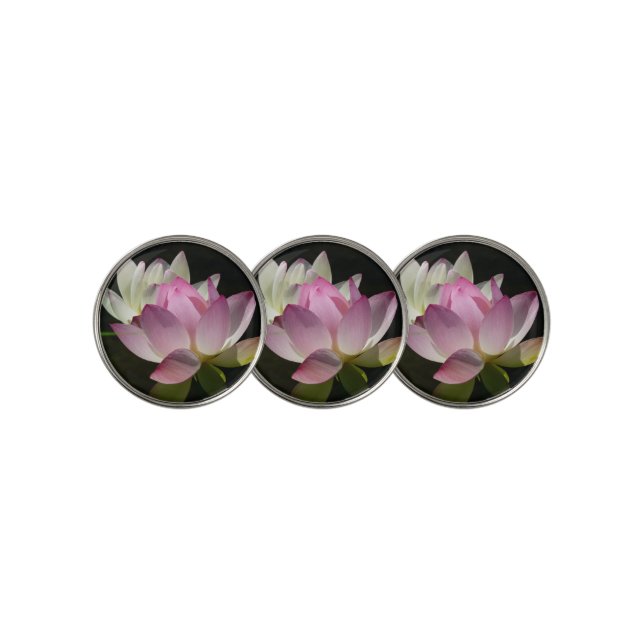 Pair of Lotus Flowers II Golf Ball Marker (3 Up)