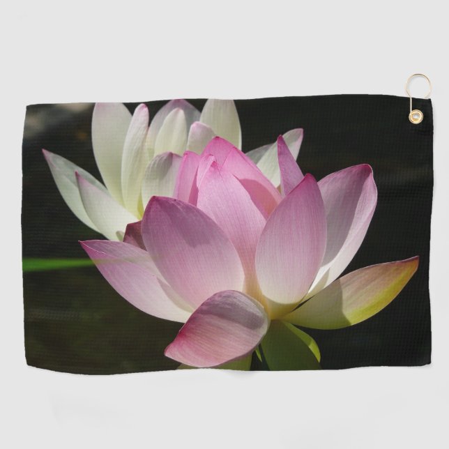 Pair of Lotus Flowers II Golf Towel (Horizontal)