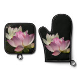 Pair of Lotus Flowers II Oven Mitt & Pot Holder Set