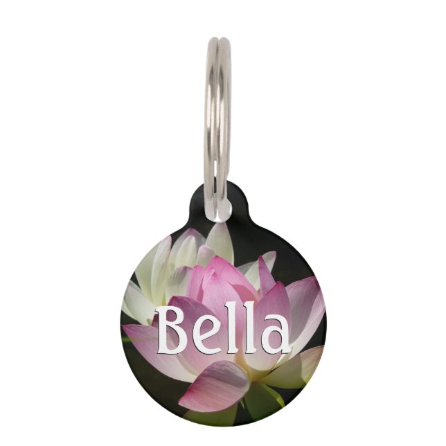 Pair of Lotus Flowers II Pet ID Tag (Front)