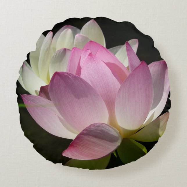 Pair of Lotus Flowers II Round Pillow (Front)