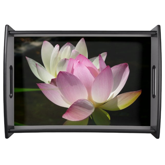 Pair of Lotus Flowers II Serving Tray (Front)