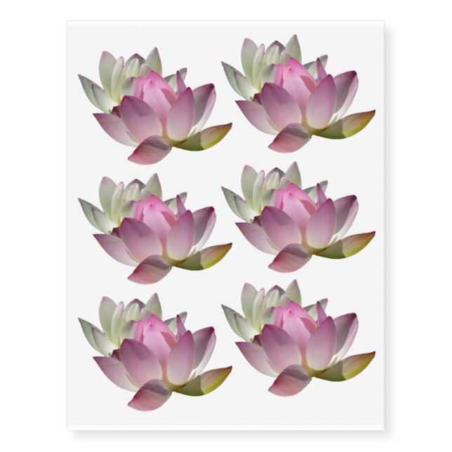 Pair of Lotus Flowers II Temporary Tattoos (Front)