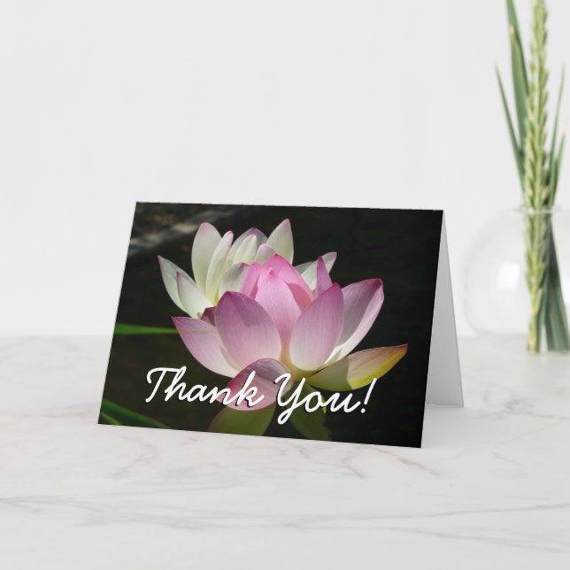 Pair of Lotus Flowers II Thank You Card (Front)