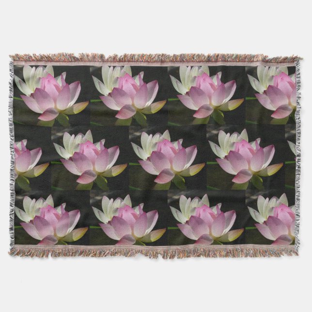 Pair of Lotus Flowers II Throw Blanket (Front)