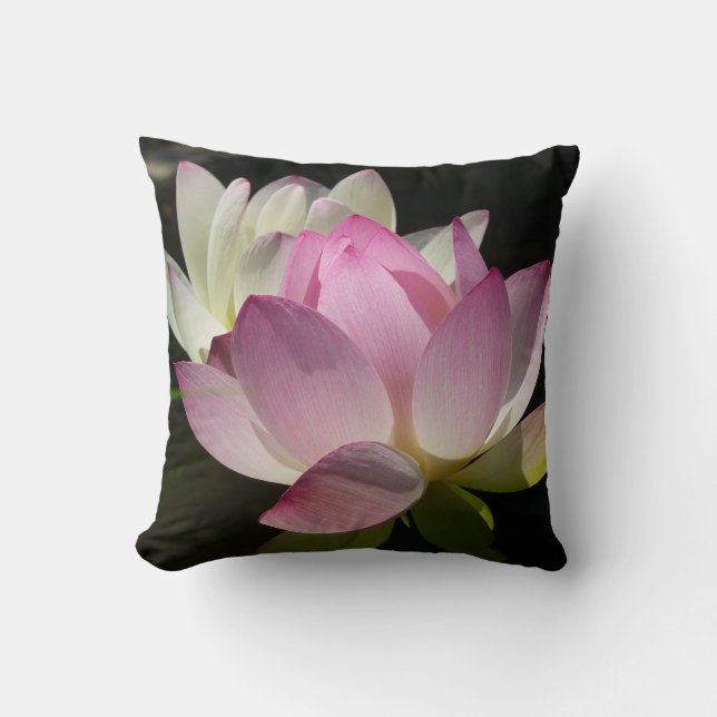Pair of Lotus Flowers II Throw Pillow (Front)