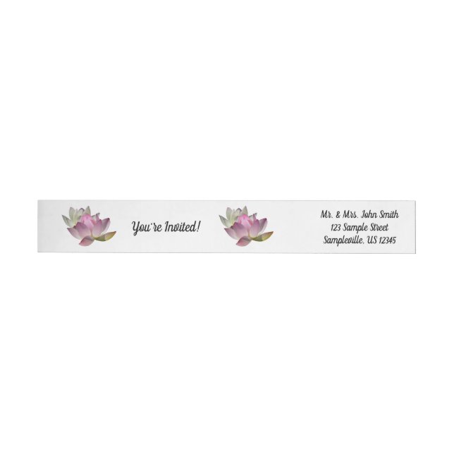Pair of Lotus Flowers II Wrap Around Label (Individual)