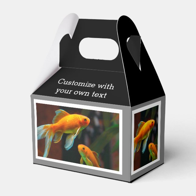 Pair of Lucky Goldfish Favor Boxes (Front Side)