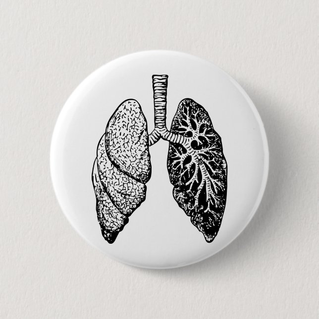 pair of lungs pinback button (Front)