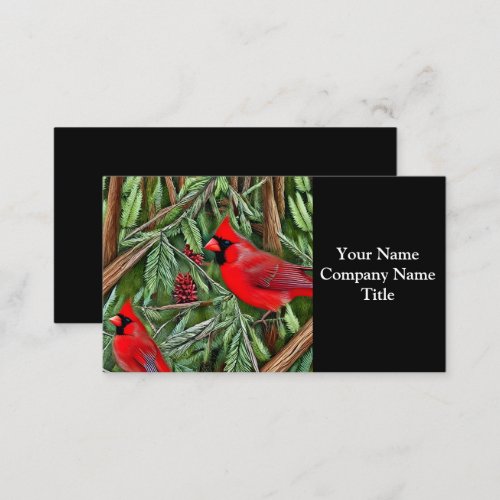 Pair of Majestic Wild Red Cardinals Business Card