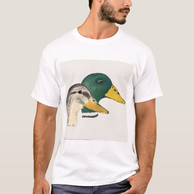 Pair of Mallard Ducks (Drake and Hen) T-Shirt (Front)