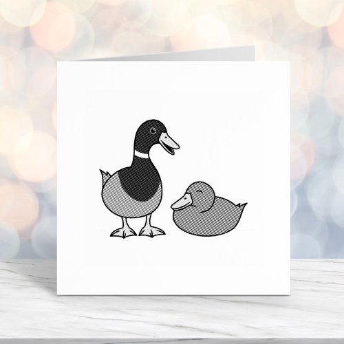 Pair of Mallard Ducks Self_inking Stamp
