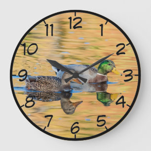 Pair of Mallards Large Clock