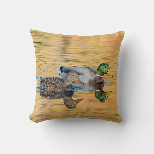 Pair of Mallards Throw Pillow (Front)