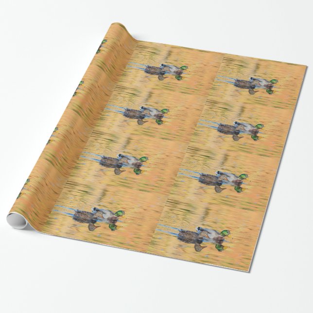 Pair of Mallards Wrapping Paper (Unrolled)