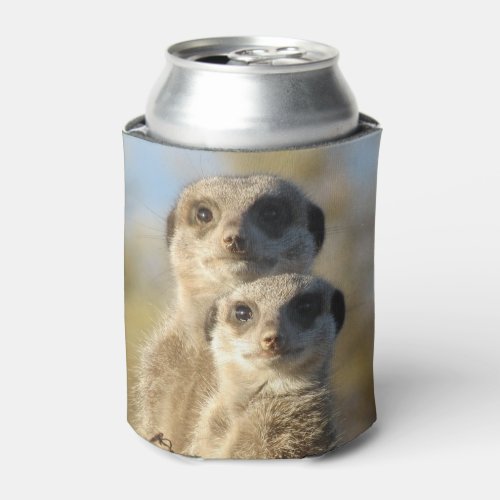 Pair of Meerkats Cute Photo Can Cooler