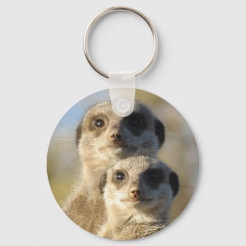 Pair of Meerkats Cute Photo Keychain