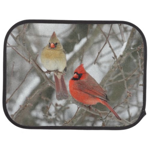 Pair Of Northern Cardinals Car Mat