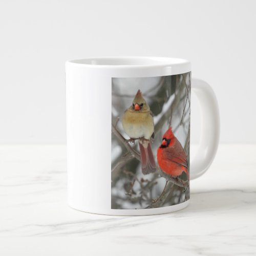 Pair Of Northern Cardinals Giant Coffee Mug