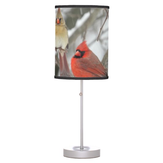 Pair Of Northern Cardinals Table Lamp (Front)