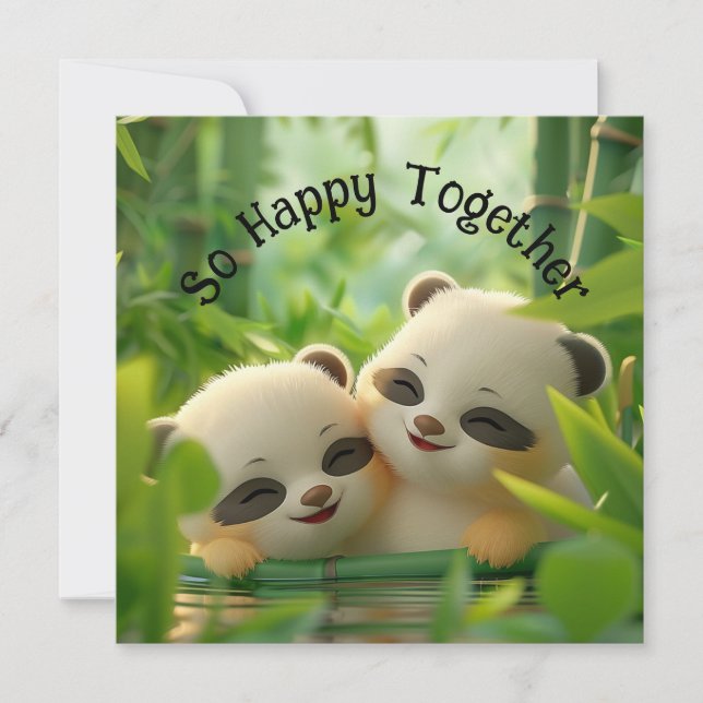 Pair of Pandas Invitation (Front)