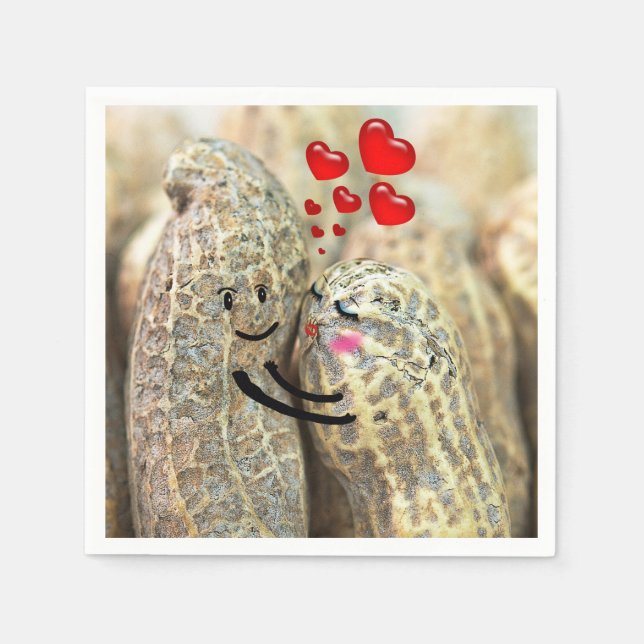 Pair of Peanuts Hugging Napkins (Front)
