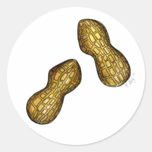 Pair of Peanuts Nutty Ballpark Peanut Shell Nut Classic Round Sticker