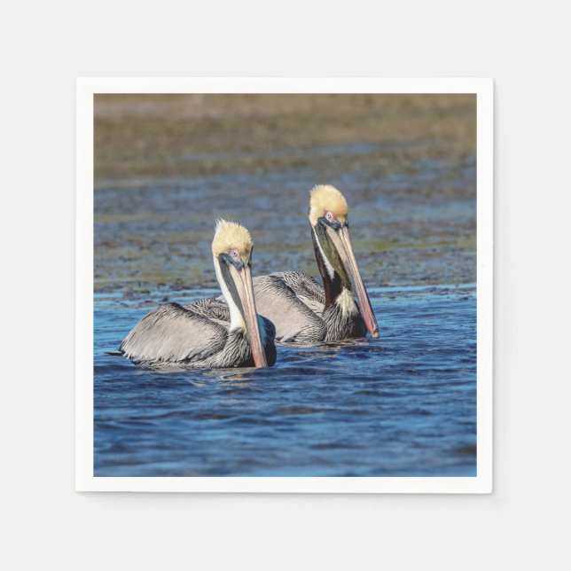 Pair of Pelicans Napkins (Front)