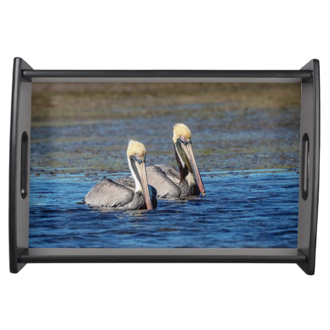 Pair of Pelicans Serving Tray (Front)